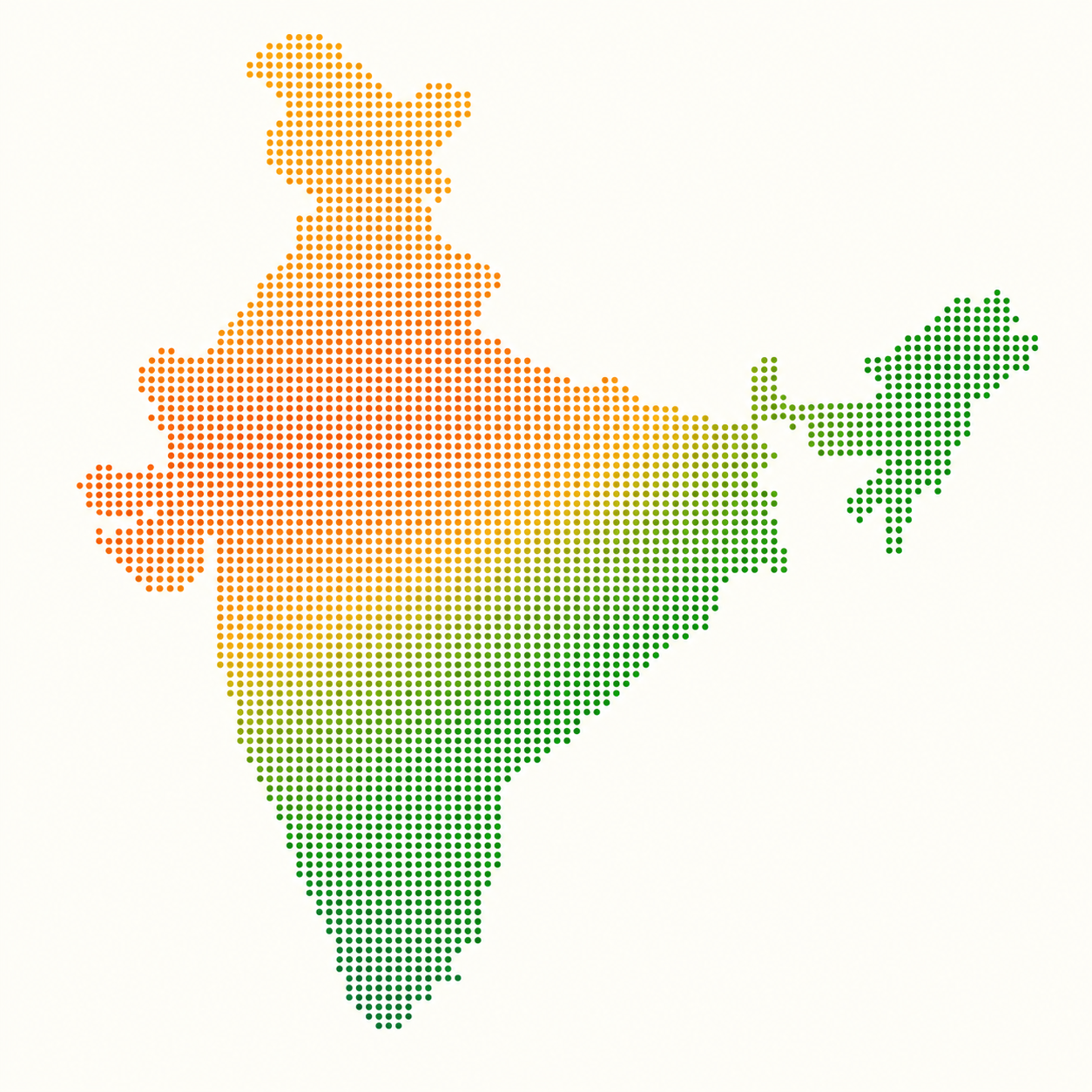 Dotted map of India showing the RHA participation network
